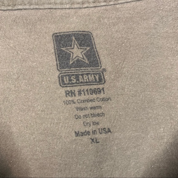 U.S. Army Mens XL Brown Logo T-Shirt I am an American Soldier Soldier's Creed - Picture 4 of 6